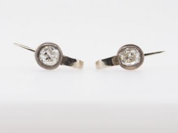 Earrings - silver, gold - 1970