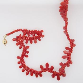 Coral Necklace - gold, coral