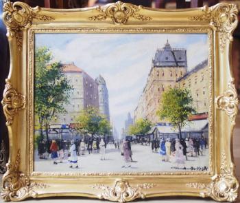 Street - Antal Berkes (1874 - 1938, Budapest, Hungary) - 1900