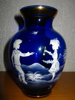 Vase - blue glass - 1980
