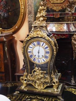 Mantel Clock - bronze, wood - 1850