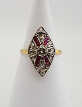 Precious Stone Ring - gold, diamond - 1930