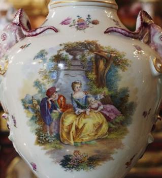 Porcelain Vase - white porcelain - Dresden - 1900