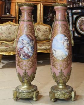 Pair of Porcelain Vases - bronze, white porcelain - Sevrés 1880 - 1880