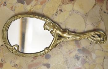 Mirror with Handle - gilded brass - 1900