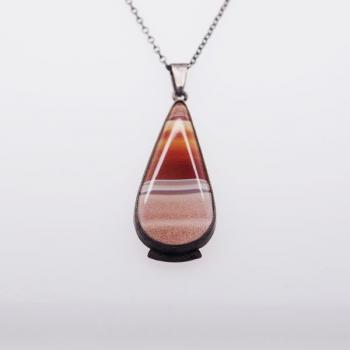 Silver Necklace - silver, Agate - 1930