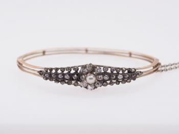 Gold Bracelet - gold, brilliant cut diamond - 1900