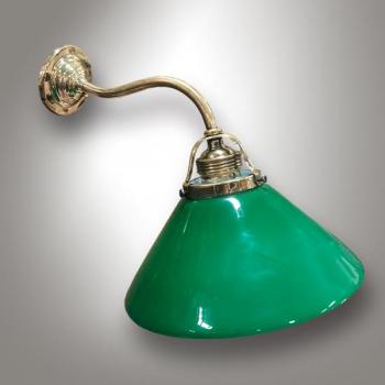 Wall Lamp - brass, green glass - 1937
