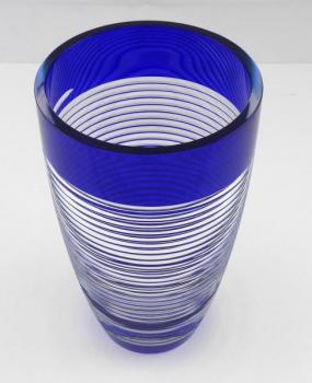 Vase, cobalt and crystal glass - glassworks Josefo