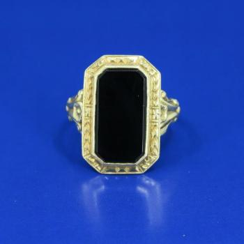 Men's Gold Ring - onyx, gold - 1930