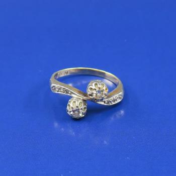 Ladies' Gold Ring - gold, brilliant cut diamond - 1920