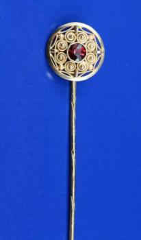 Tie Pin - silver, Czech garnet - 1910