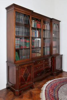 Bookcase with Glazed Doors - solid wood, glass - 1950