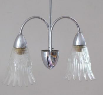 Two-arm chandelier with shades