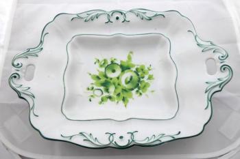 Biedermeier bowl, green flowers - Prague