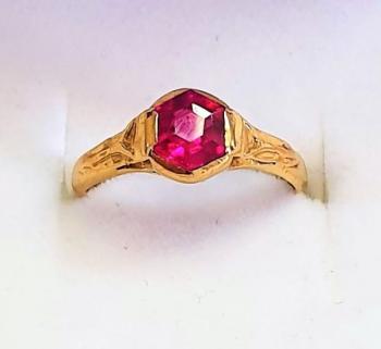 Precious Stone Ring - rose gold - 1950