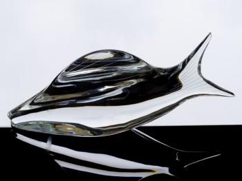 Metallurgical Glass Figurine - clear glass, metallurgical glass - 1959