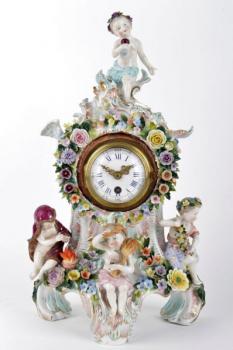 Mantel Clock - white porcelain - 1910