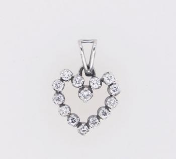 Heart Pendant - gold, brilliant cut diamond