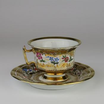 Cup and Saucer - white porcelain - 1840