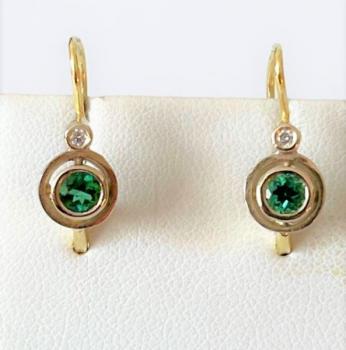 Gold Earrings with Brilliants - gold - 1995