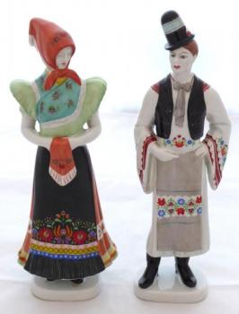 Young man and girl in Hungarian costume - Hollohaz