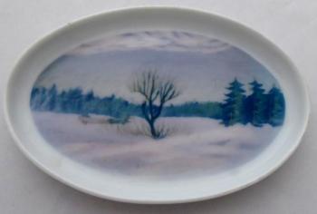 Oval small bowl with winter landscape - Rosenthal