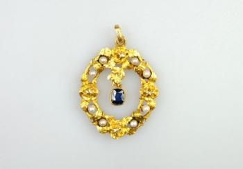 Pendant - gold, sapphire - 1935
