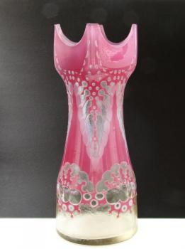 Vase - clear glass, pink glass - 1910
