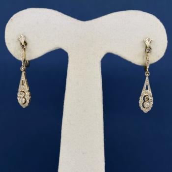 White Gold Earrings - white gold, diamond - 1930