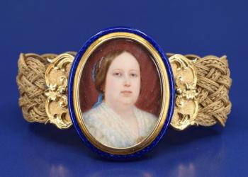 Gold Bracelet - ivory, enamel - 1870