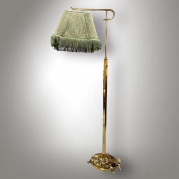 Floor Lamp - fabric, brass - 1920