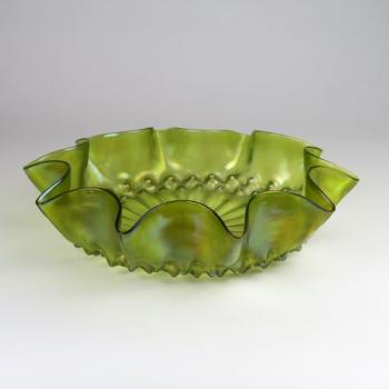 Glass Bowl - iridescent glass, green glass - 1910