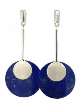 Silver Earrings - silver, Lapis lazuli - 2000