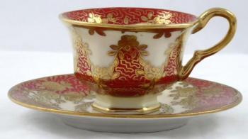 Gold and red coffee cup - Slavkov and Gustav Schmi