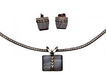 Set of Jewelry - silver, chalcedony - 2000