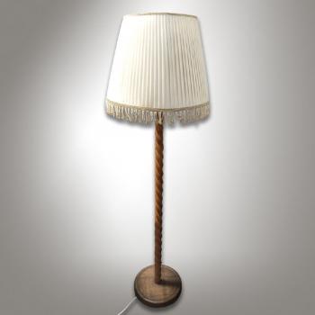 Floor Lamp - solid beech, silk - 1930