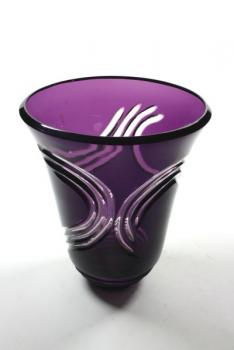 Vase - clear glass, glass violet - 2009