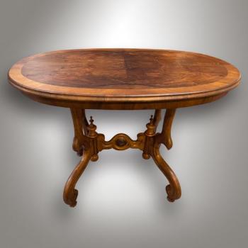 Small Table - walnut burr, solid walnut wood - 1880