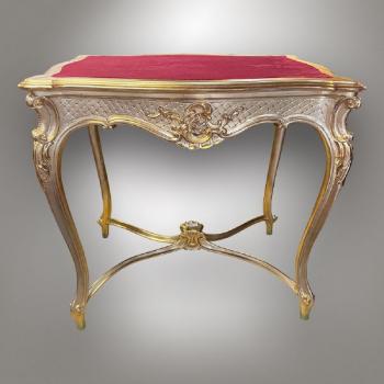 Coffee Table - solid wood, velvet - 1870