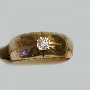 Ring - brilliant cut diamond, rose gold - 1890