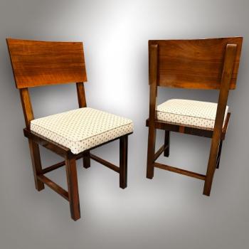 Four Chairs - solid walnut wood, French polish - 1930