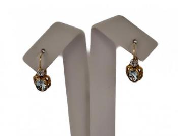 Gold Earrings - gold, diamond - 1910