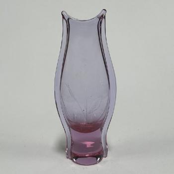Vase - pink glass, metallurgical glass - 1960
