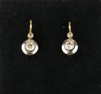 Gold Earrings with Diamonds - gold, diamond - 1925
