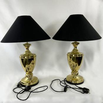 Pair of Lamps - fabric, brass - 1930