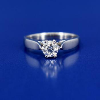 White Gold Ring - white gold, brilliant cut diamond - 2000
