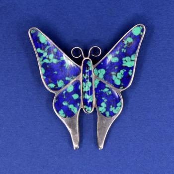 Silver brooch - Butterfly