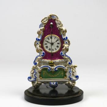 Miniature porcelain table clock