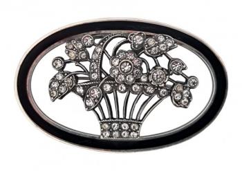 Silver brooch - silver, zircon - 1930